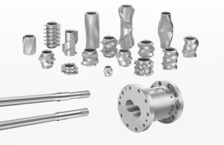 Lesun’s main products: screw elements, shafts, and barrels. Lesun’s main products: screw elements, shafts, and barrels.